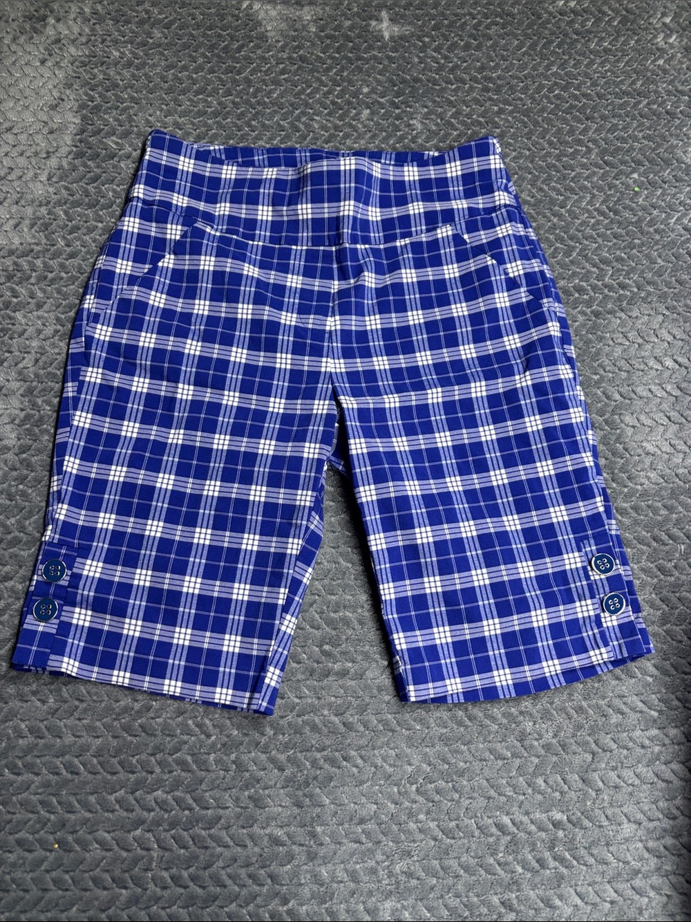 C Est 1946 Women's Blue Plaid Bermuda Shorts